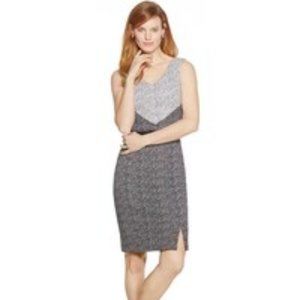 WHBM Sleeveless V-Neck Colorblock Sheath Dress